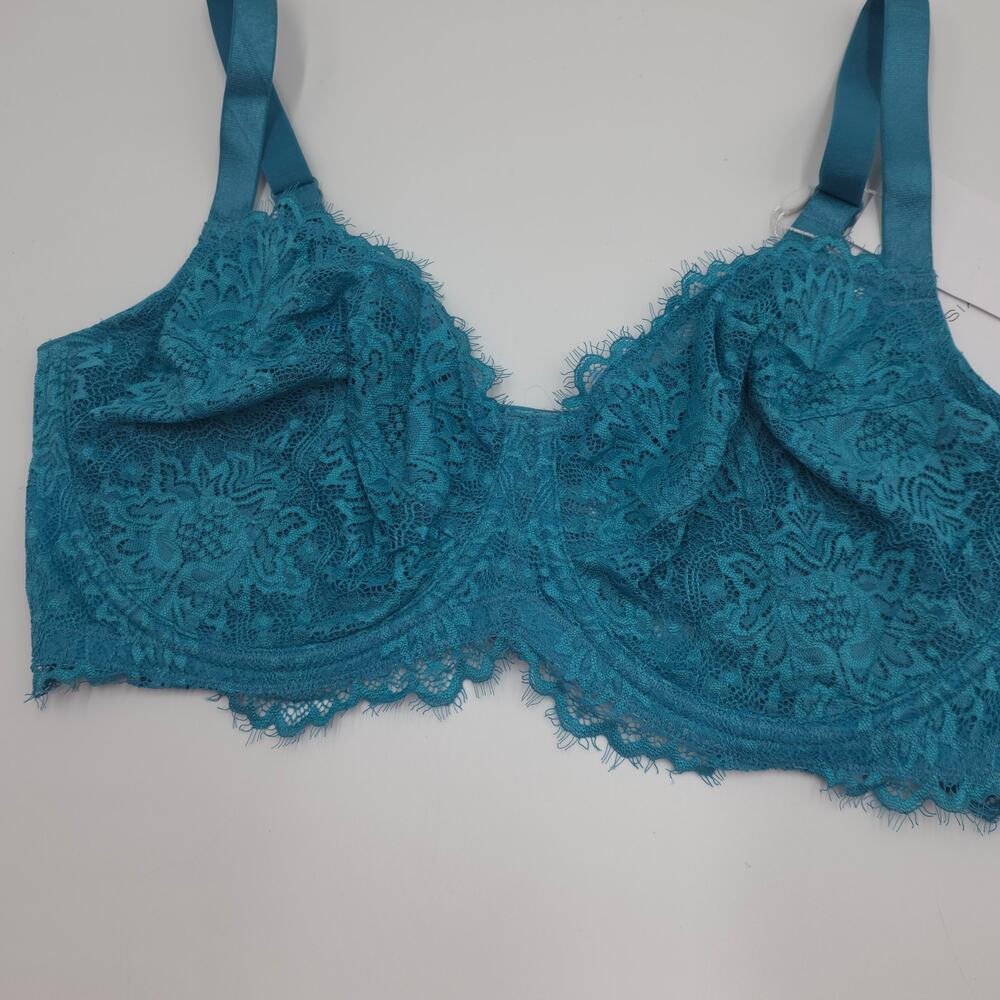 HSIA Sunflower Underwire Unlined Lace Bra in Horizon Blue Size 40C - Picture 3 of 8